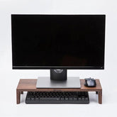 ONIJA  Wooden Computer Monitor Stand, Monitor Riser Desk Shelf Clamp Desktop Stand TV Laptop Riser with Keyboard Storage (44 cm)